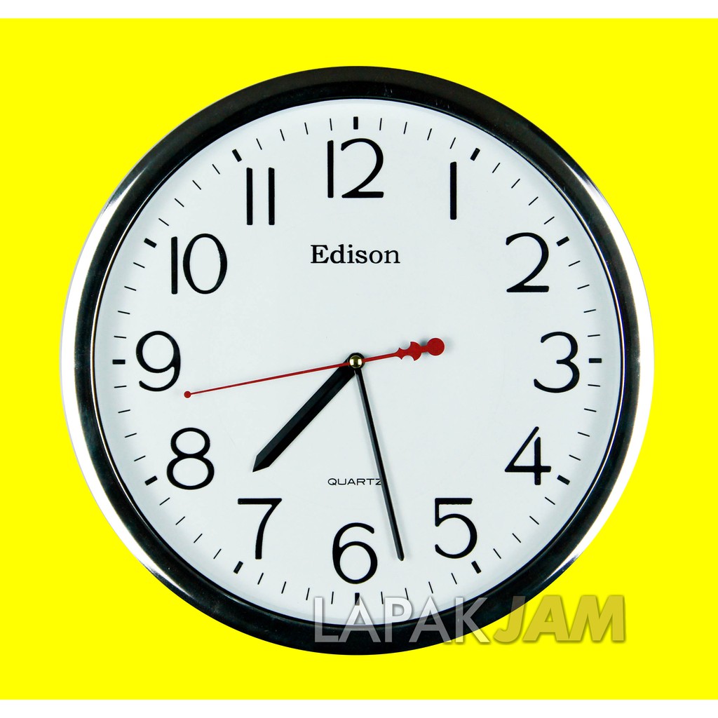  Jam  Dinding  Edison EDW33TCH Chrome Diameter 33cm Murah  