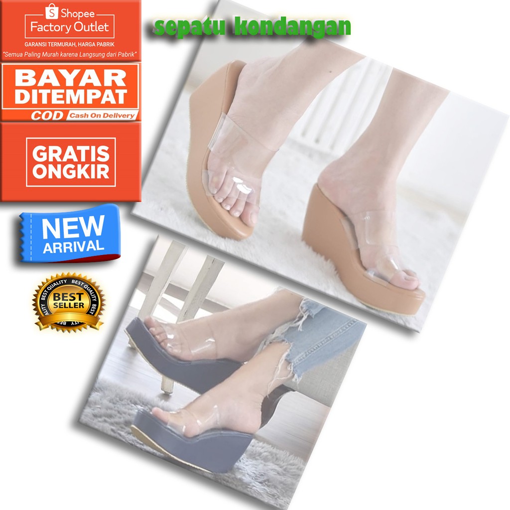 WEDGES Sendal Sandal Wedges Wanita Import Kekinian | Haihil Haihils Wanita AF13