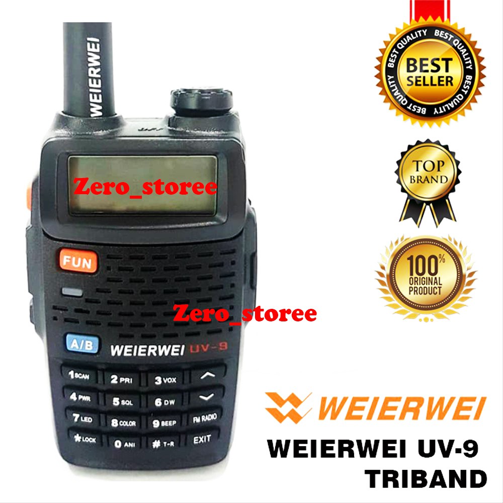 HT Weierwei UV-9 HT Triband VHF UHF 3 frekuensi Handy Talky HT Weierwei UV9 UV 9