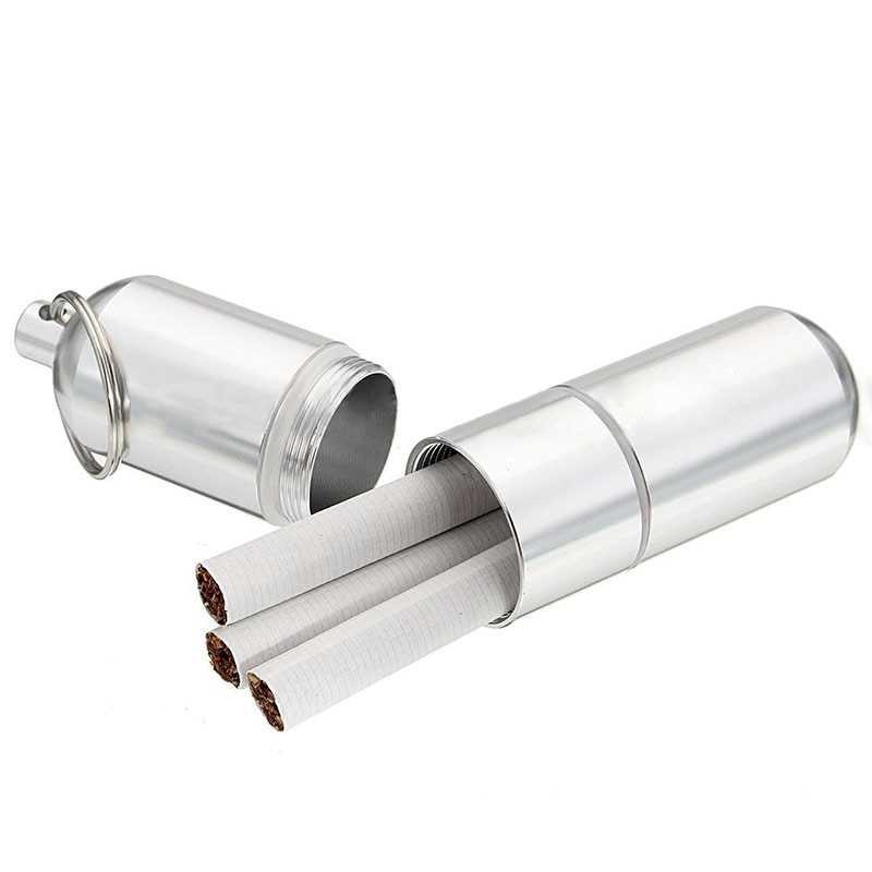 Bungkus Rokok Cylinder Stainless Steel Cigarette Case Praktis Pembungkus Rokok Stainles Murah