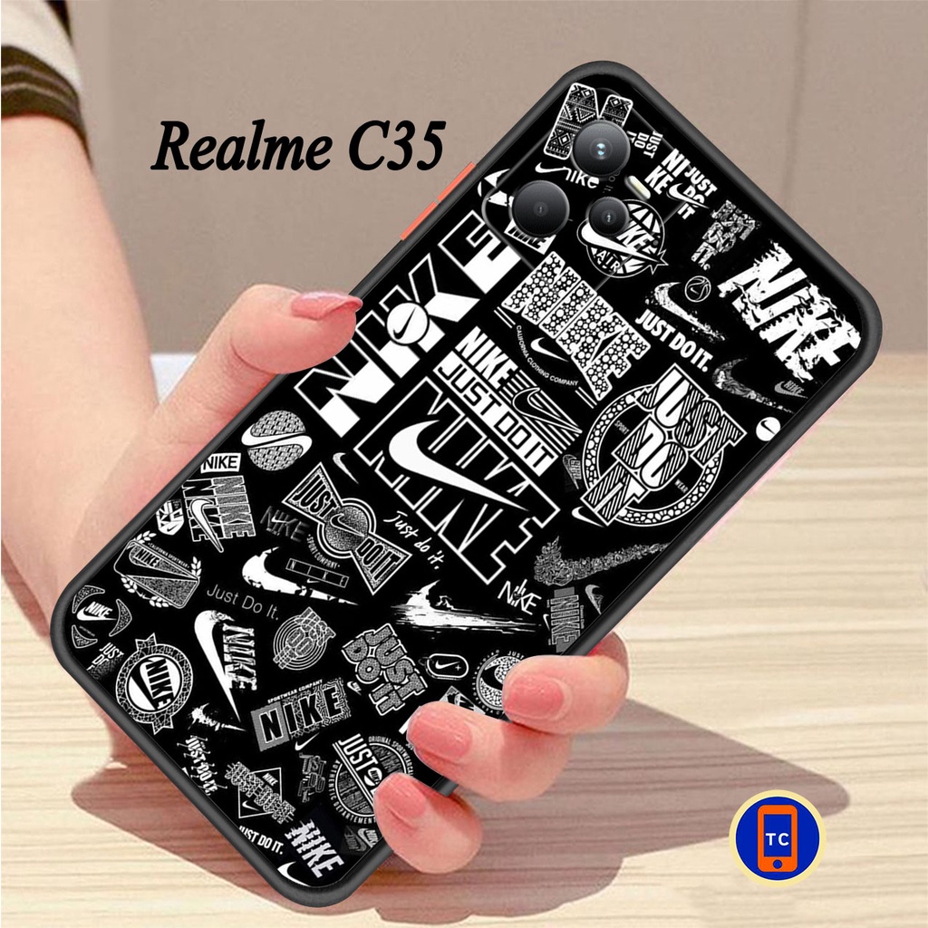 Topcase999 - Case Black Nike Realme C35 REALME C21Y 8i NARZO 5A 50i  GT MASTER REALME 3 PRO REALME 5