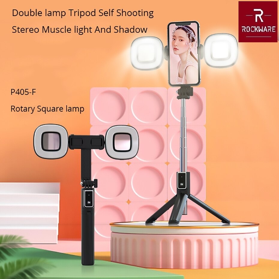 ROCKWARE RW-P40S-F Plus 2 LED - Selfie Stick with 2 LED Fill Light