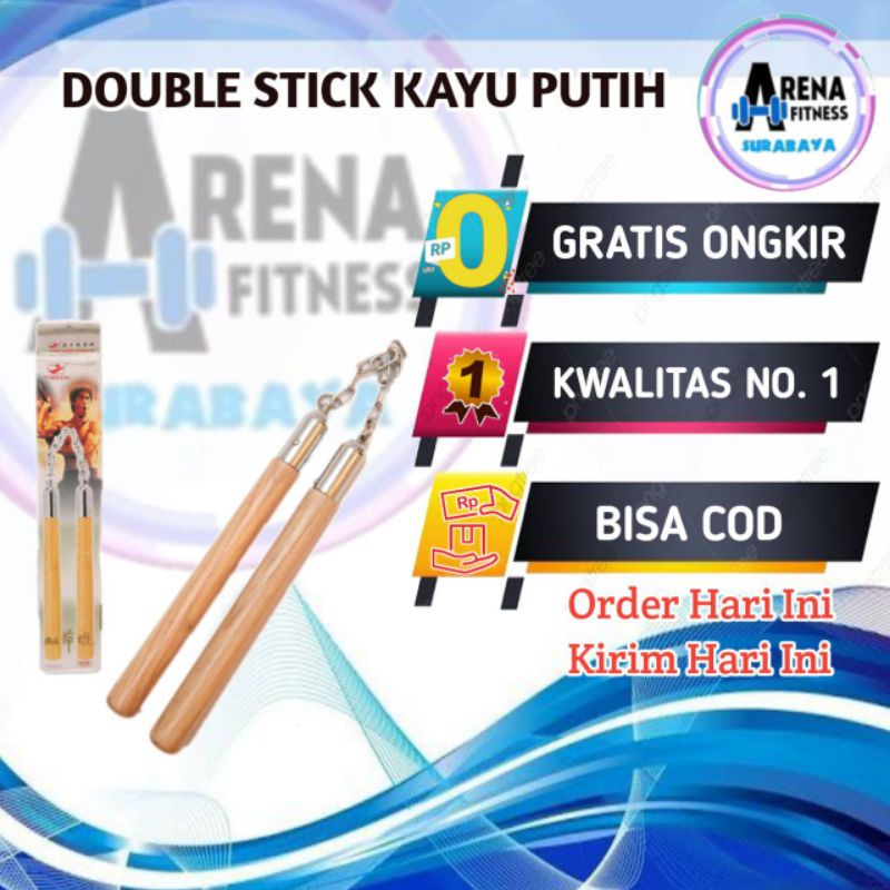double stik / nunchaku/ ruyung model kayu putih dobel stik kayu Nunchaku kayu