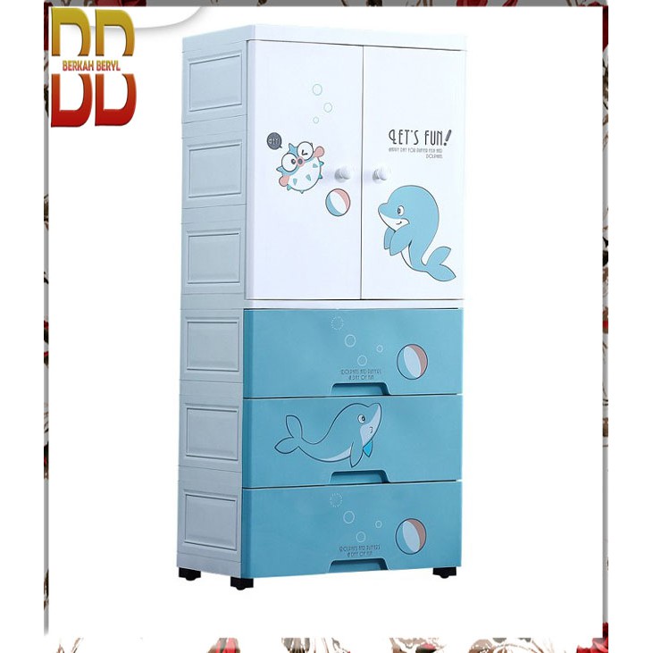 Lemari Pakaian Plastik Lemari Pakaian Anak Storage Box Lemari Laci