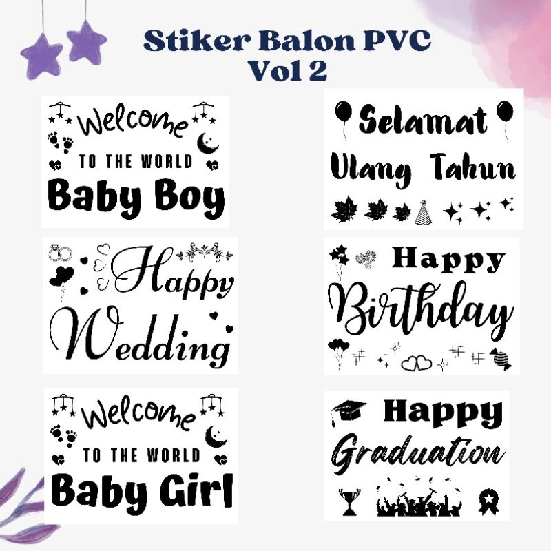 Stiker Balon PvC Stiker Balon transparan Murah Vol 2 CHOCOTIME1