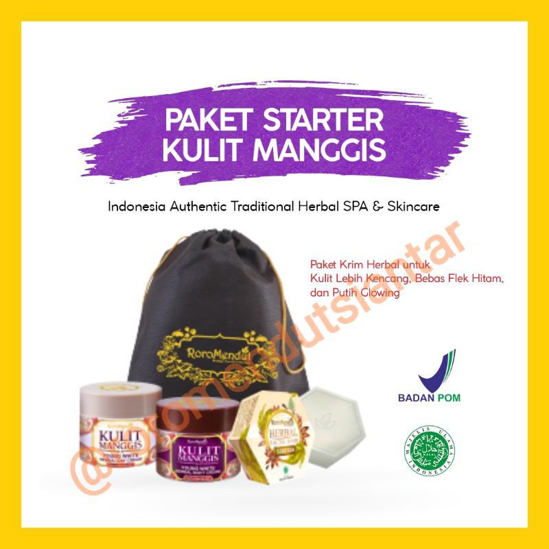 RORO MENDUT STARTER KULIT MANGGIS Anti Aging Whitening Paket Skincare