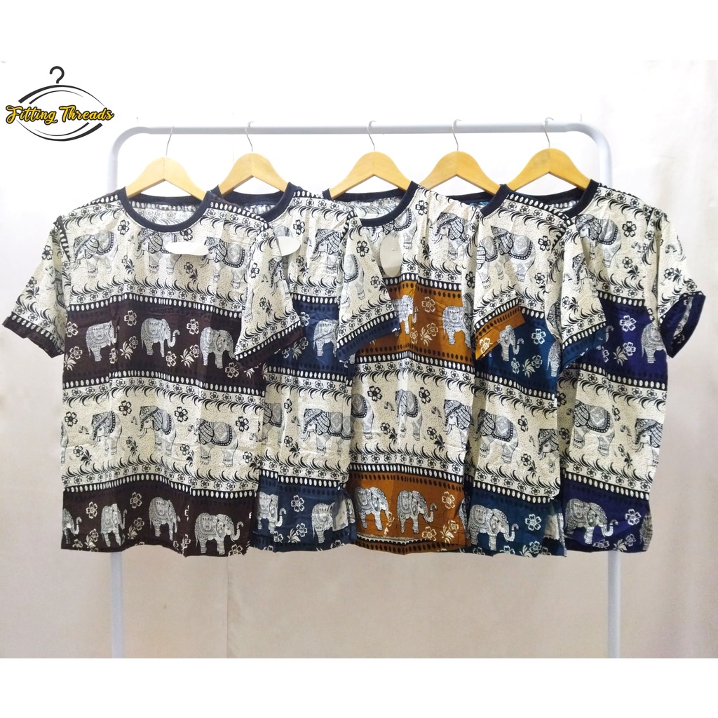 Baju Kaos Pantai Dewasa / Atasan Hawai Bali Bigsize / Baju Oblong Motif Gajah Bahan Rayon / Kaos Surfing