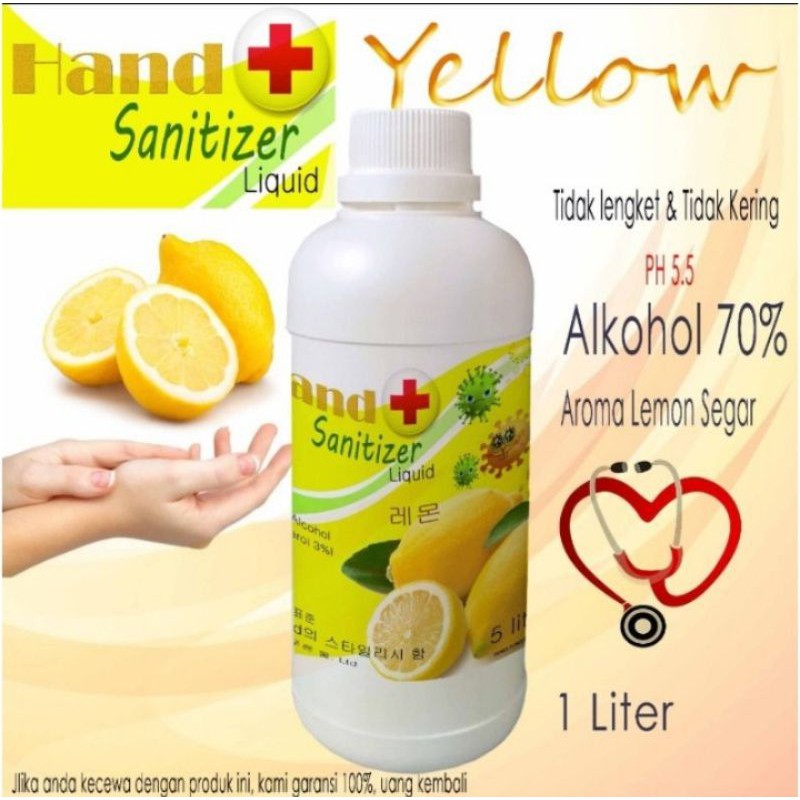 

Hand sanitizer 1 liter cair Corea yellow lemon