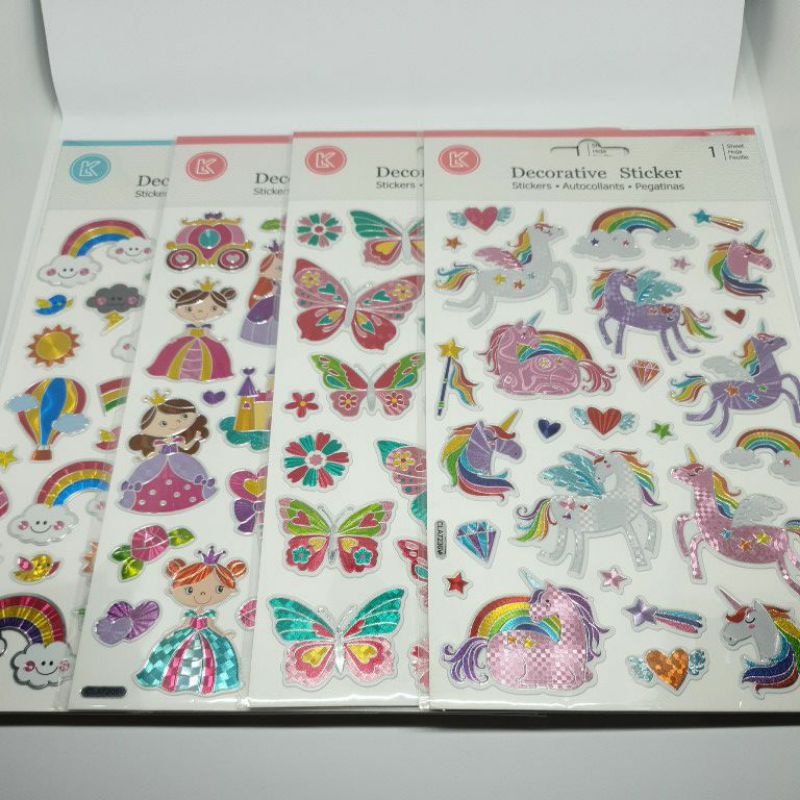 

Sticker Hologram Premium Princess, Unicorn dan Butterfly.