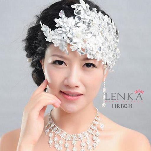 [SIAP KIRIM] HAIRPIECE BROKAT LACE PUTIH AKSESORIS RAMBUT PENGANTIN HRB011