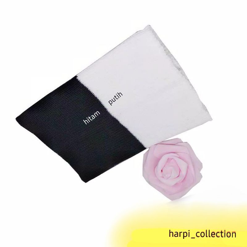 Ciput rajut 2 warna hitam putih/bandana rajut 2 warna hitam putih