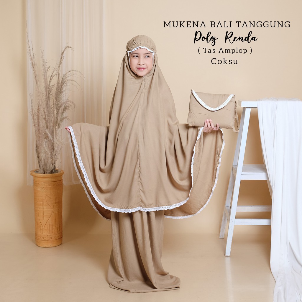 MUKENA BALI TASIK - MUKENA ANAK TANGGUNG POLOS RENDA