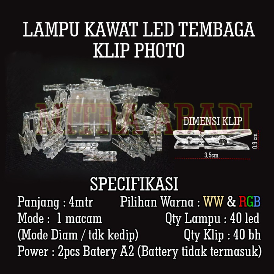 Lampu Natal Kawat Tembaga LED KLIP FOTO / PHOTO