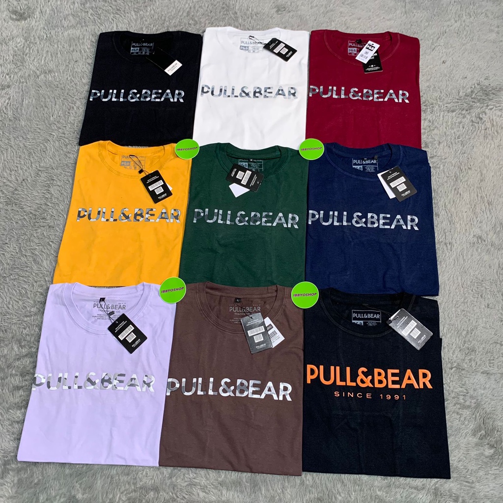 KAOS TSHIRT PULL &amp; BEAR EMBOSS CAMO PRINT EDITION PREMIUM FULLTAG &amp; LABEL - BANYAK VARIASI WARNA