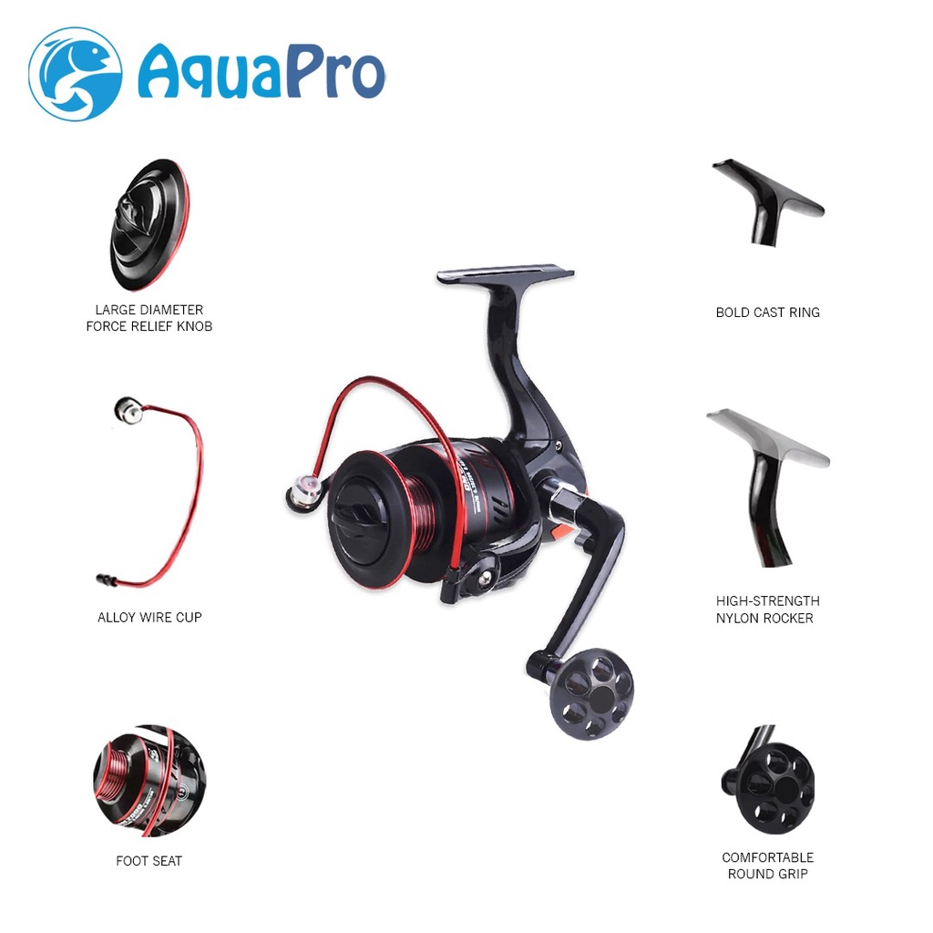 Aquapro Reel Pancing Gulungan Pancing Putar Kadal 1000-7000 Kumparan Aloi 8KG Tarik Maksimal 5.2:1 Gulungan Pancing Ikan Memancing Ikan Bass Umpan Pancing Fishing Reel Spool Metal Aluminium Real Pancing