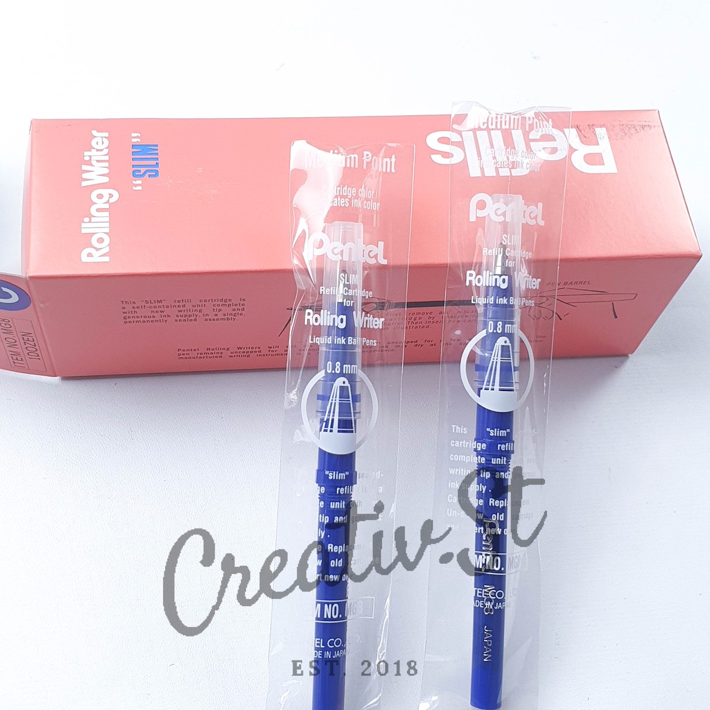 

PENTEL Isi Bolpen Refill Mg8 Hitam Biru Pcs