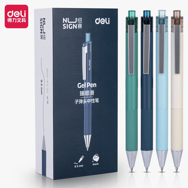 

Deli Nusign Gel Pen / Pulpen Gel Cetek Tinta Hitam 0.5mm Desain Warna Pastel NS566