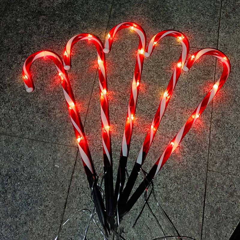 Zzz Lampu String Led Tenaga Surya Bentuk Permen Tongkat Untuk Dekorasi Natal