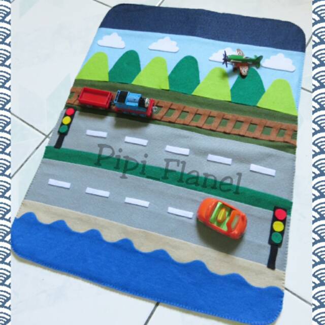 Mainan Edukasi Flanel Alas Bermain Mobil Mobilan Vehicles Playmat Shopee Indonesia