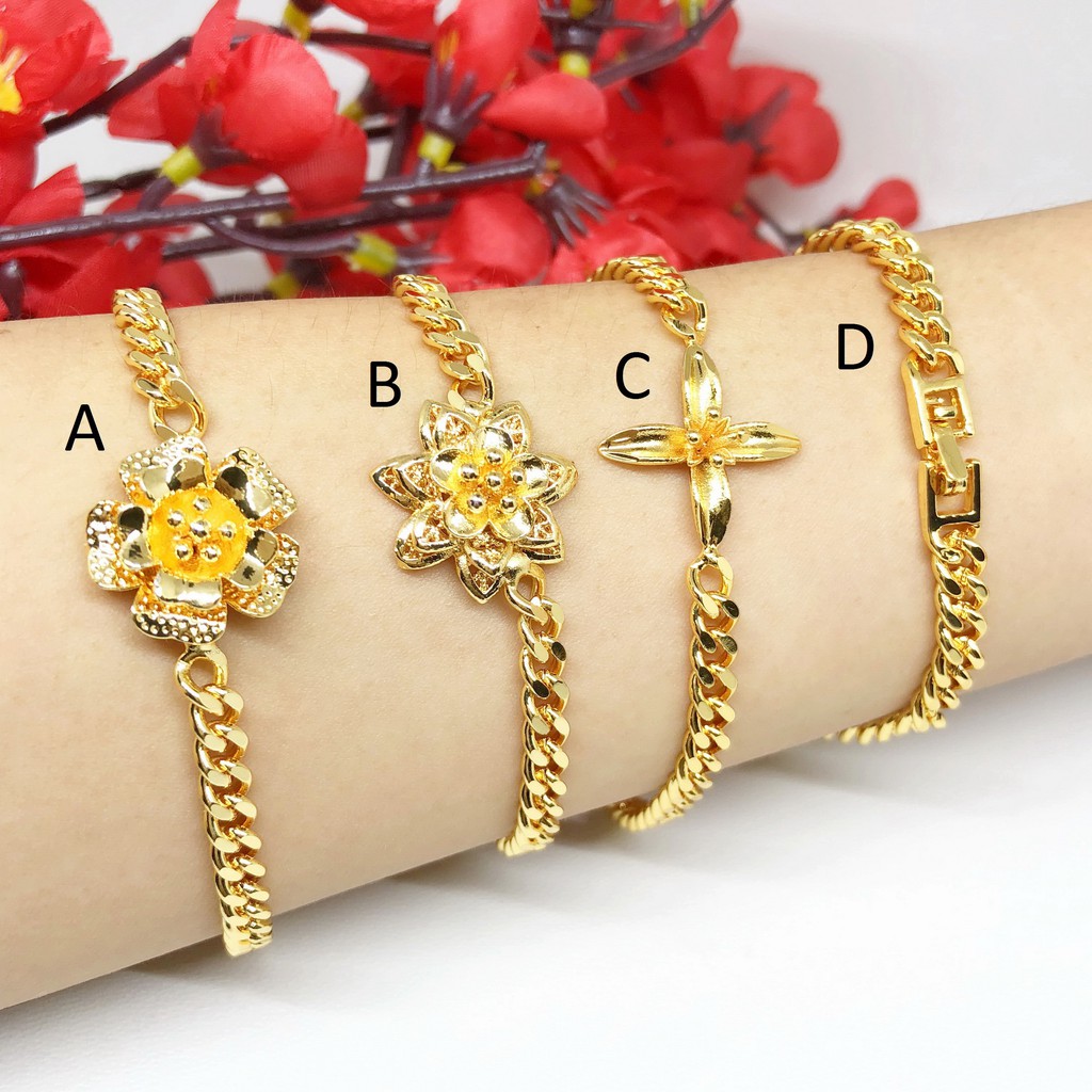 Gelang Rantai Xuping Bunga Gold Polos Tanpa Mata - BB234