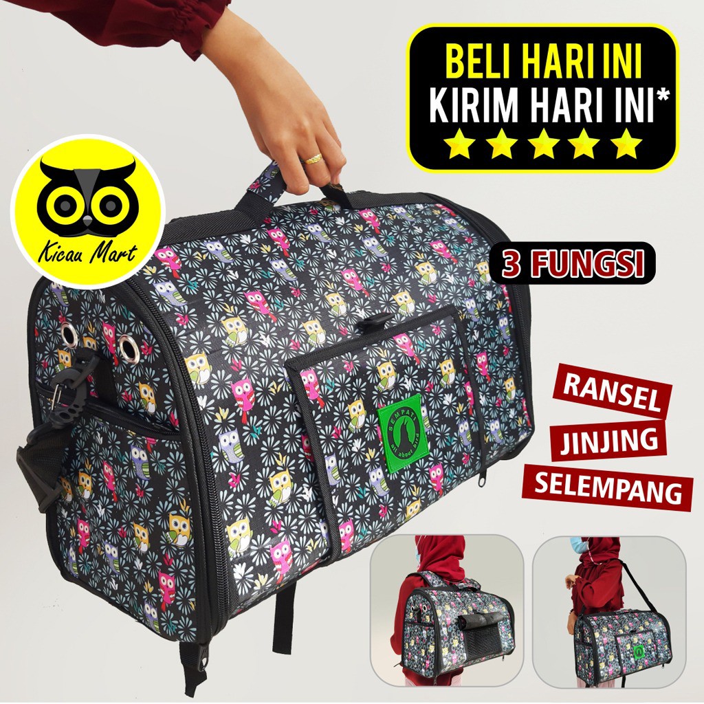 TAS HEWAN 3 IN 1 PET CARGO CARRIER TRAVEL BAG TAS KUCING ANJING TAS BURUNG HAMSTER SUGAR GLIDER TSOWL