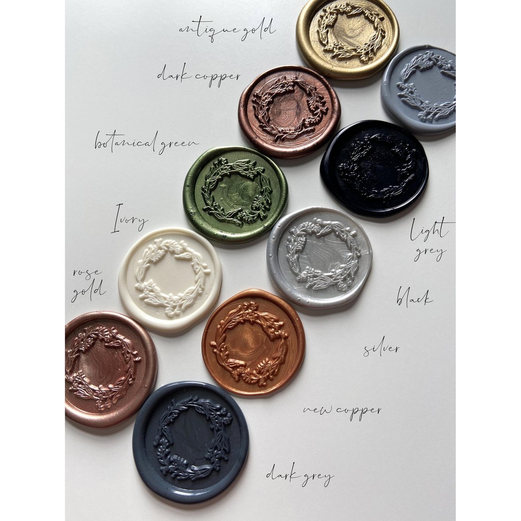

CS Wax Seal Peel & Stick | Wreath |Leaves| Stamp | Envelope Seal| Self Adhesive Wax Seal Invitation