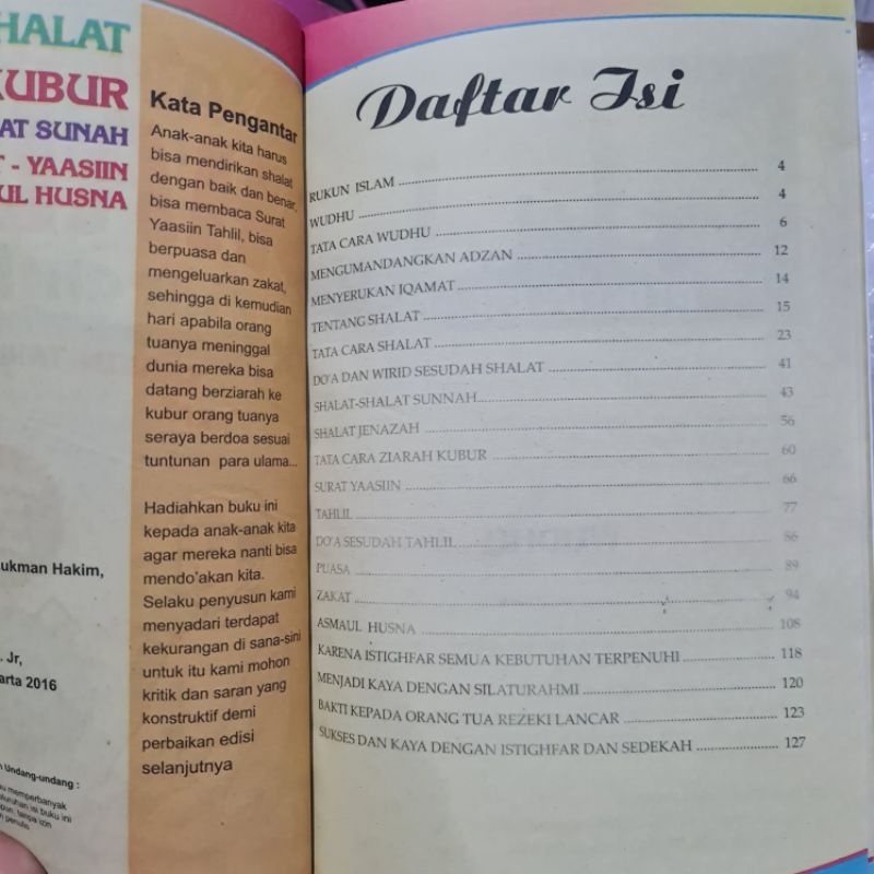 Buku Tata Cara Shalat dan Ziarah Kubur Disertai Yaasin Tahlil Puasa Zakat Asmaul Husna Full Colour