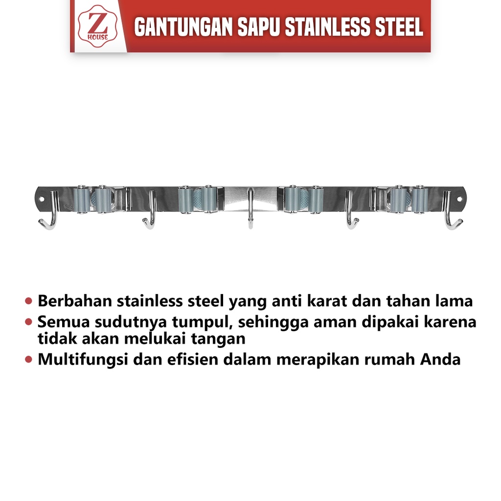 Gantungan Alat Pel Rak Gantung Stainless Steel Gantungan Serbaguna-Rak Sapu Gantungan-Rak Gantungan Stenlis Gantungan Alat Pel Rak Gantung Stainless Steel Gantungan Serbaguna-Rak Sapu Gantungan-Rak Gantungan Stenlis