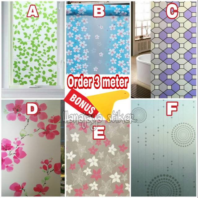 STICKER KACA MOTIF / STIKER JENDELA / STIKER KANTOR / STIKER GEDUNG / KACA FILM MOTIF / STIKER BURAM