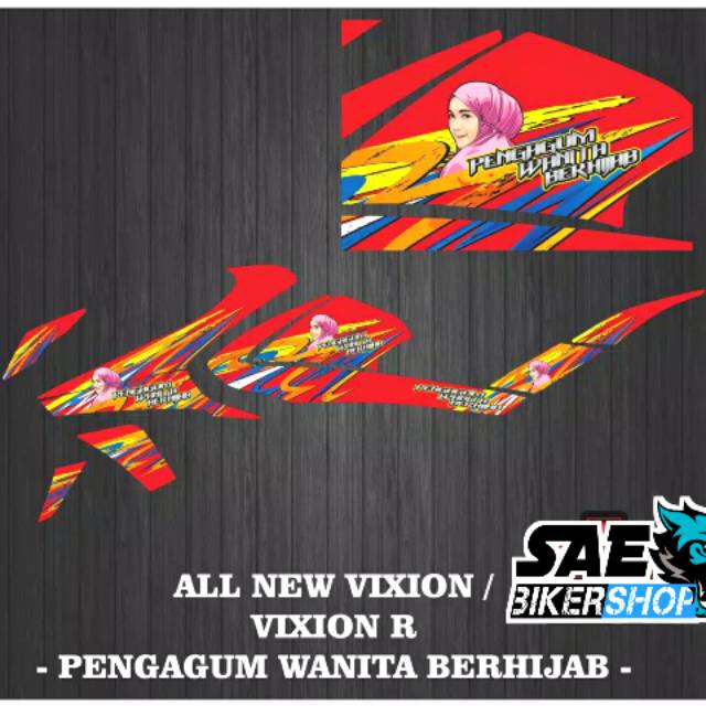 STRIPING STICKER STIKER VIXION R WANITA BERHIJAB