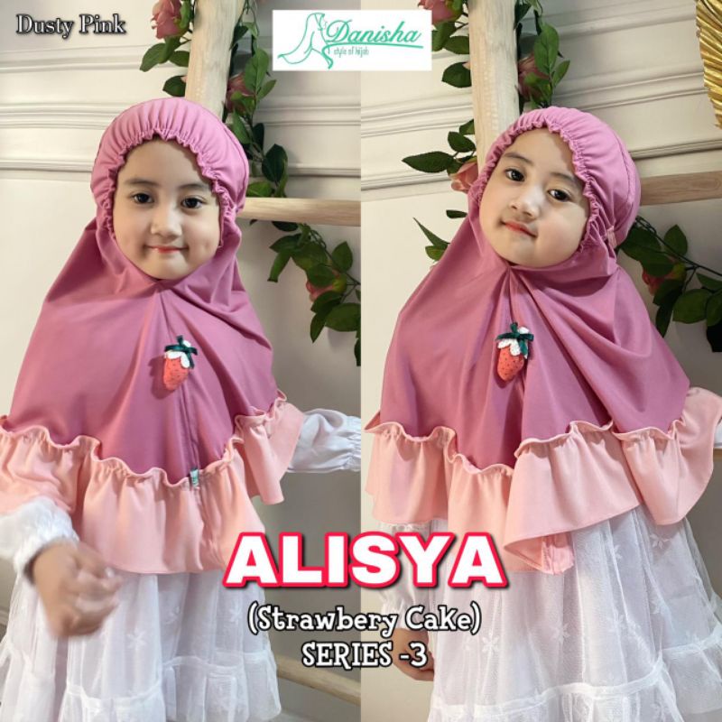 PROMO MANTUL SALE! Alisya Strawberry Cake Jilbab Anak Ori Danisha Hijab