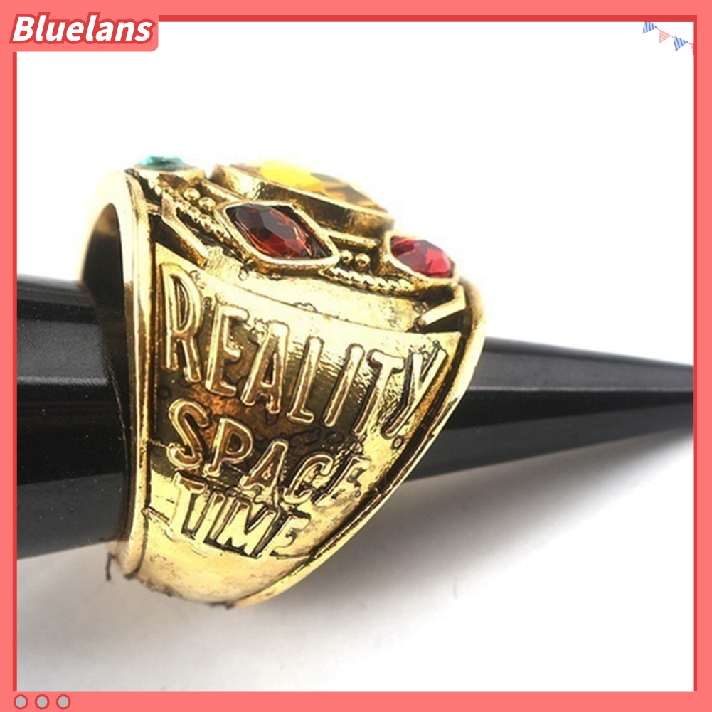 Cincin Desain Tulisan Power Mind Soul Infinity War Thanos Warna-Warni Untuk Pria