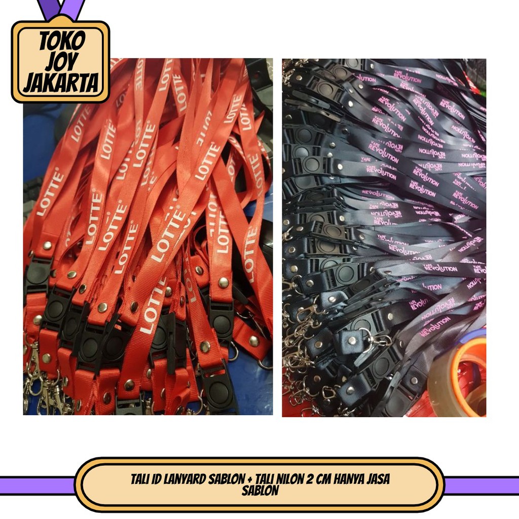 

Tali ID Lanyard SABLON + Tali nilon 2 cm HANYA JASA SABLON