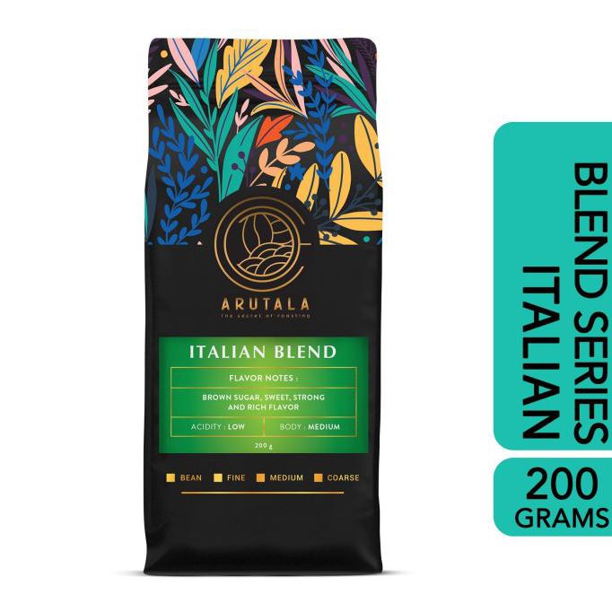 

Cuci Gudang Awal Tahun ARUTALA Kopi Italian Blend for Espresso Coffee 200 gram - Biji Big Sale