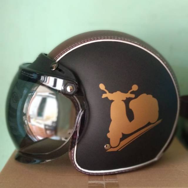 Helm Bogo murah Hitam doff scoopy