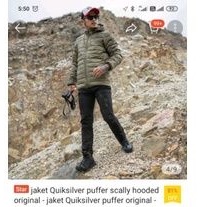 jaket Quicksilver puffer scally hodie original, coral XXL from SAMAGAHA OUTDOOR