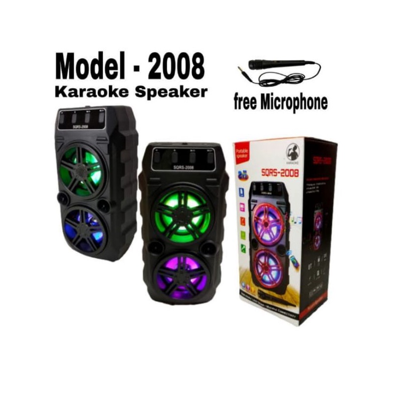 Speaker bluetooth karaoke Original + mic , 2 speaker, size speaker 3 inch
