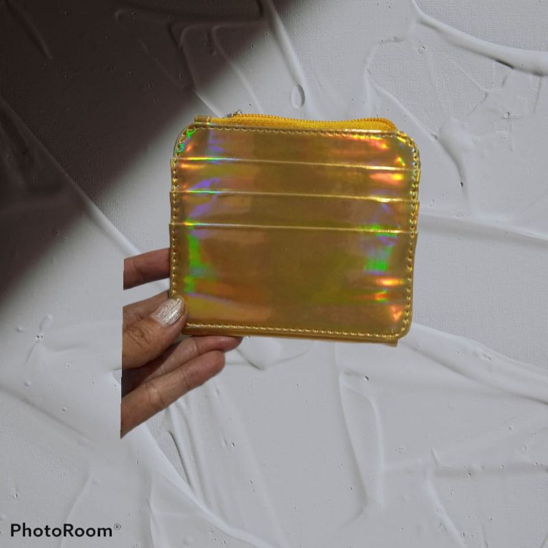 dompet wanita kancing hologram