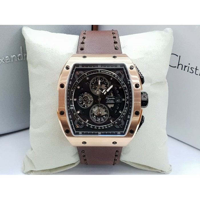 Jam Tangan Alexandre Christie AC 6411MC COKLAT ROSEGOLD HITAM HITAM