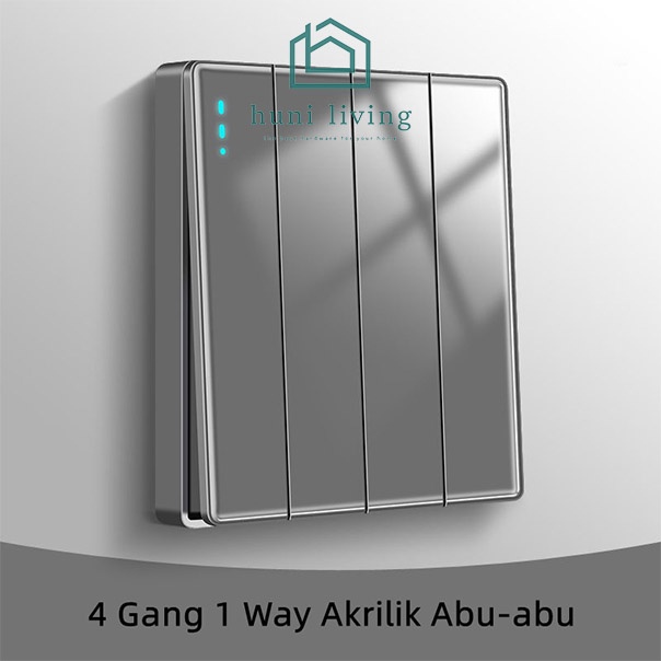 Saklar / Sakelar Lampu Abu Glossy 1/2/3 Gang Electrical Switch Akrilik