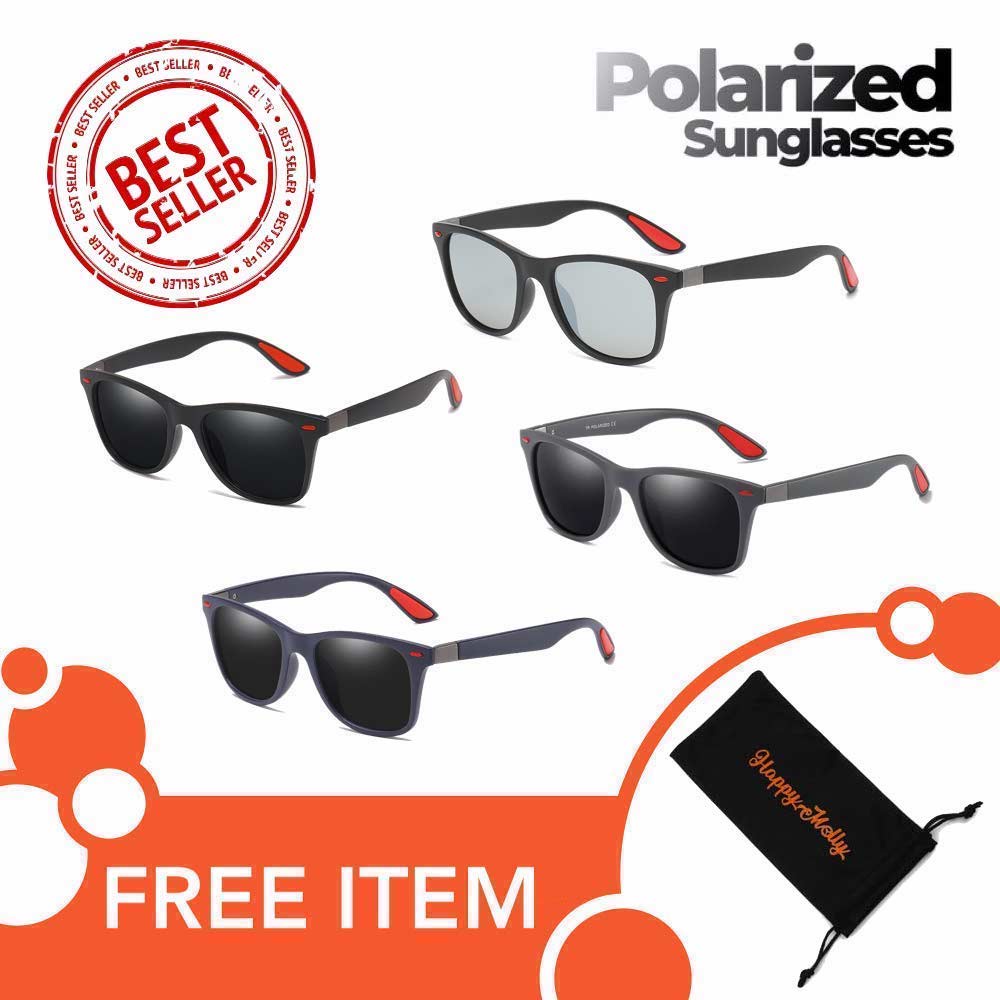 Kacamata Polarized UV400 - Anti Radiasi - Sunglasses Pria &amp; Wanita Korea - HM8108 ( Group ) FREE Sarung