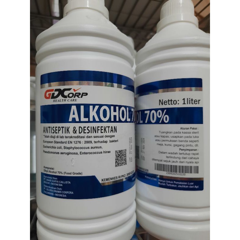 Alkohol Food Grade 70% &amp; 96% GDCorp Health Care Original Izin Kemenkes RI, certificate IPB