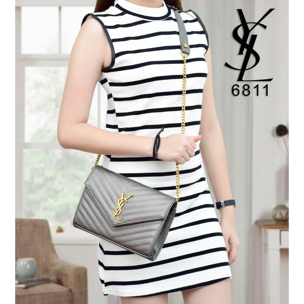 SALE YSL Chain Monogram Caviar GHW 6811 DEN SELEMPANG MEWAH - TAS BATAM - TAS IMPORT - BAG