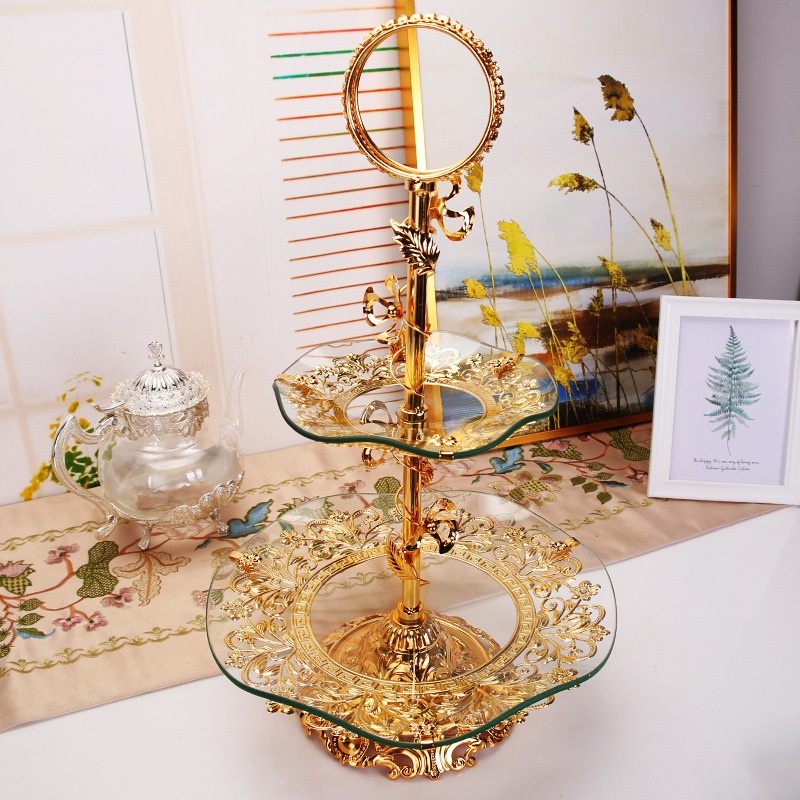 LUXURY#WSG2T Tray Kaca / Tray Cake Tingkat / Tray Tea Time / Tray Sangkar Tingkat / Tray Dekorasi