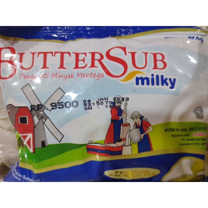 

BUTTERSUB MILKY 250GR PREMIUM ROOMBUTTER