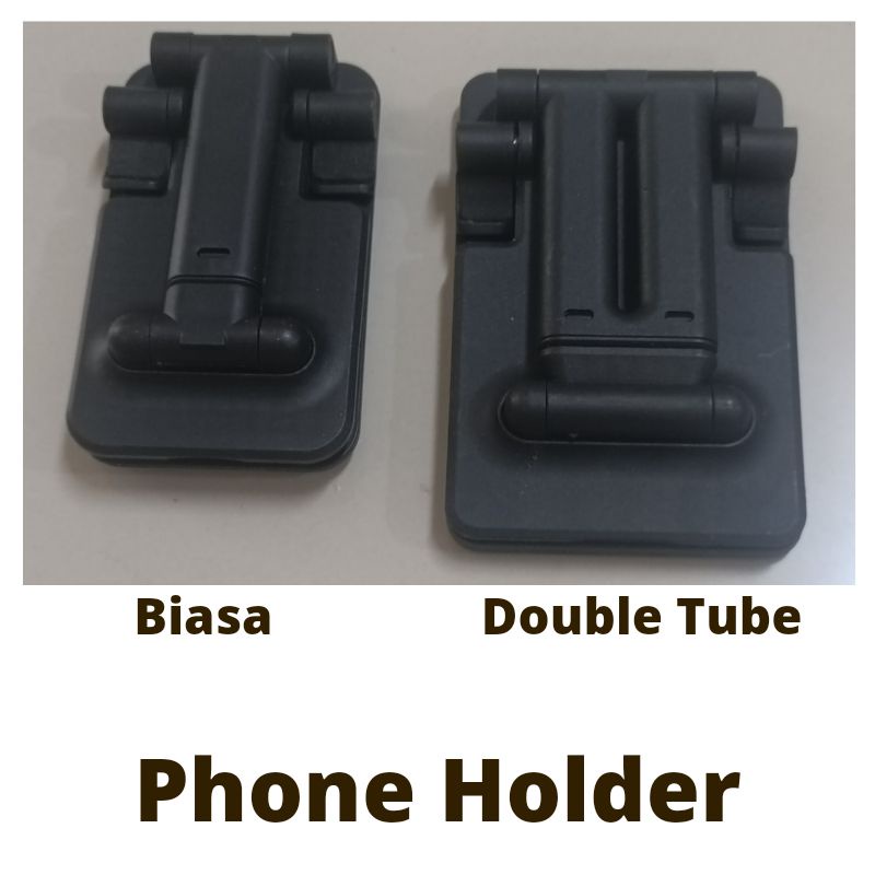Big Stent holder folding black universal portable double tube for tablet tab dan phone holder standing besar lipat kuat lebih berat