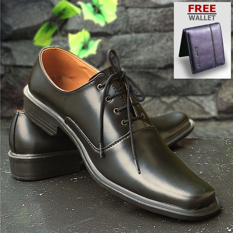 Pantofel Hitam Pria Sepatu Pantofel Pria Pantopel Fantofel Kulit Kantor Kerja Pria PDH D-TK016