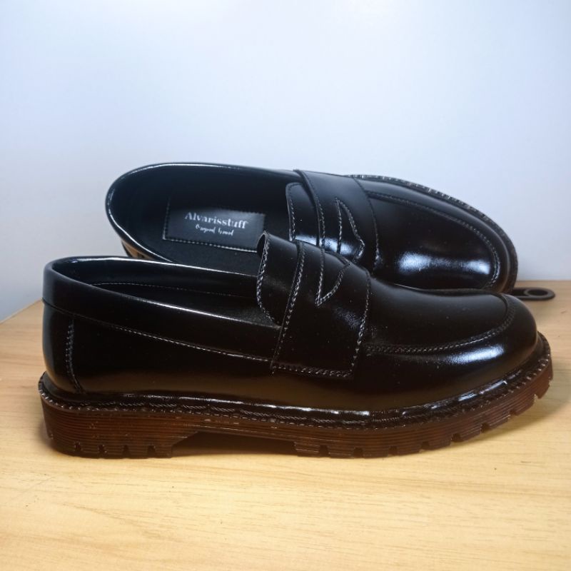 Alvaris-R-2 Penny loafer original pria  hitam loaferboi unisex pria wanita