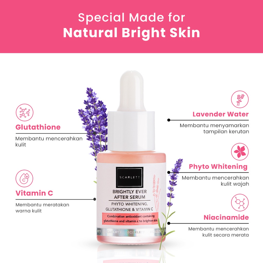 ENZ ® Scarlett Whitening Serum Brightly Ever After / Acne Glowtening Niacinamide Retinol / Serum Scarlett / Serum Wajah / Serum Muka 2018