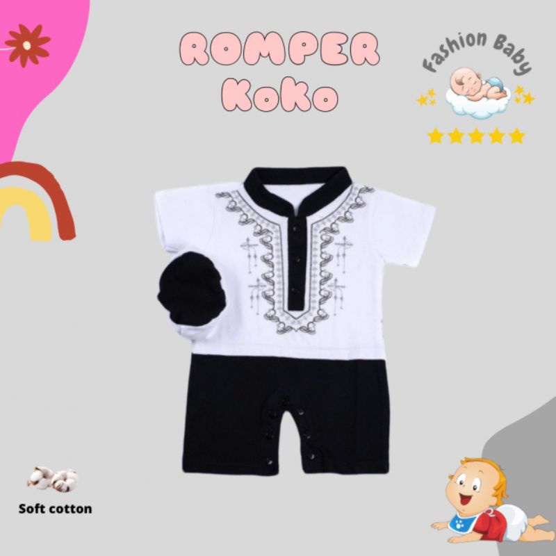 Romper KoKo Bordir 0-12 Bulan Bahan katun lembut...